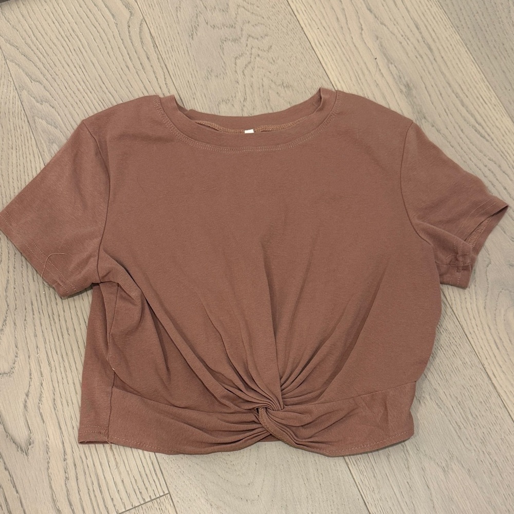 Casual Brown Knotted Women’s Top